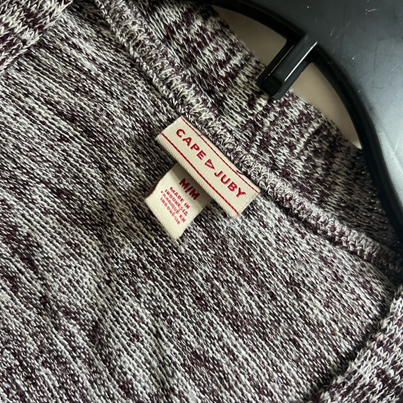 Cape Juby maroon and white pullover cardigan, women’s size M - Picture 2 of 3